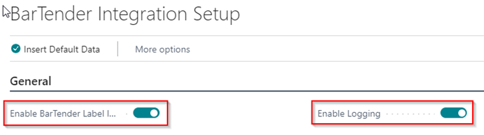 BarTender Integration Setup