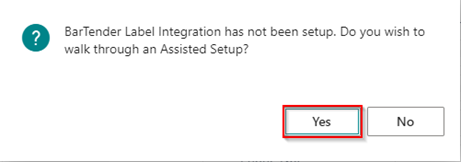 Assisted Setup prompt